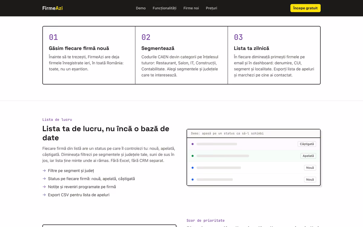 Firme Azi interface, screen 3